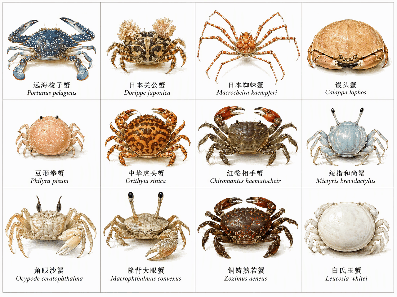 螃蟹图鉴第二批12种