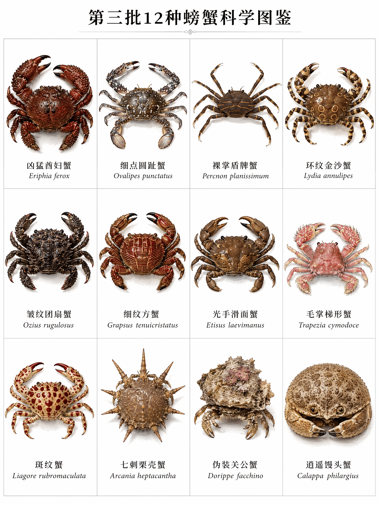 螃蟹图鉴第三批12种