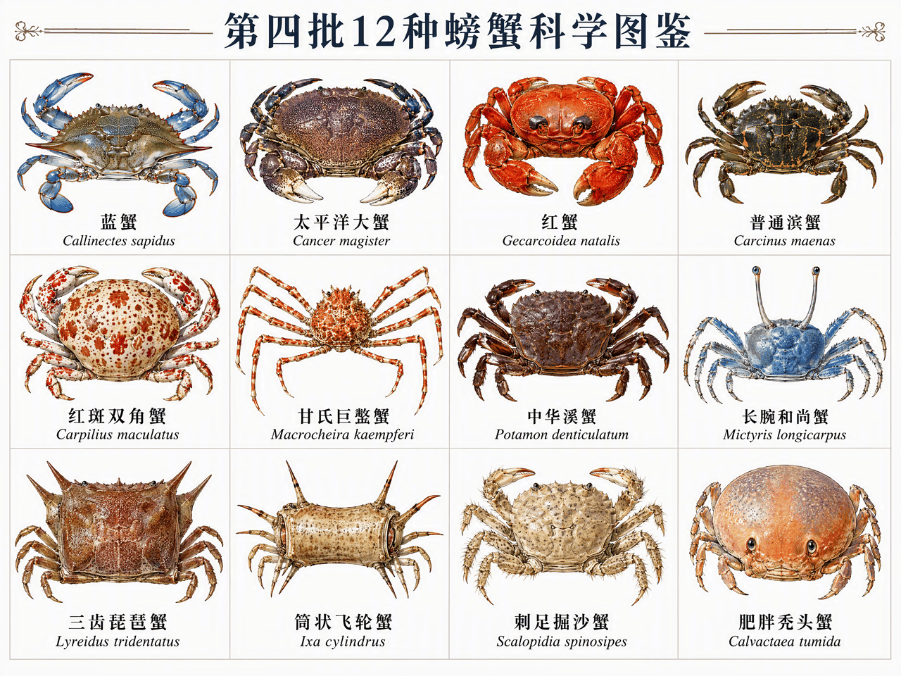 螃蟹图鉴第四批12种