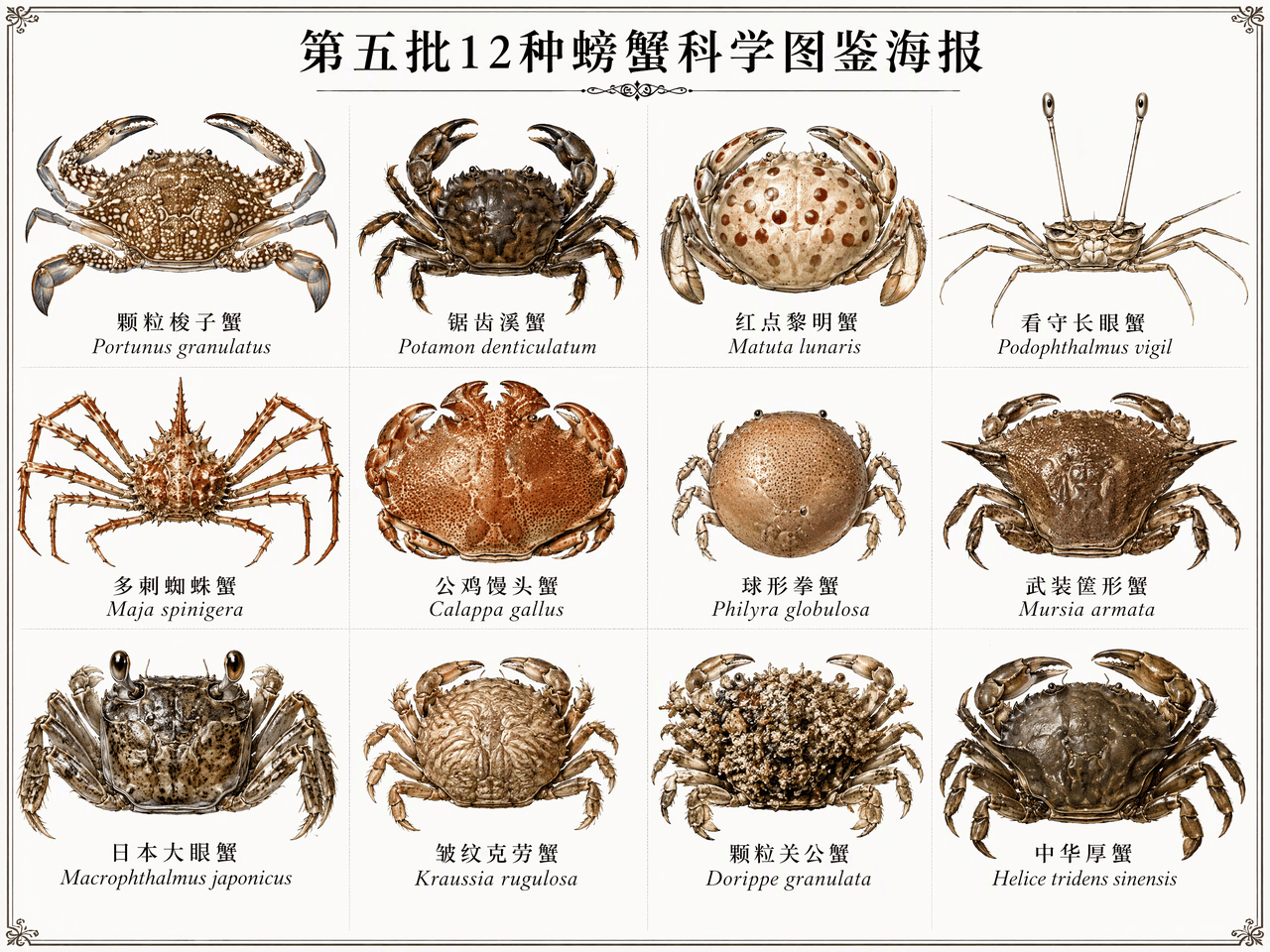 螃蟹图鉴第五批12种